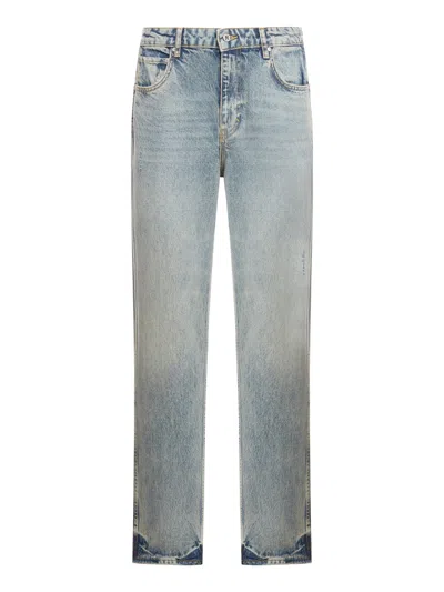 Represent Straight Leg Trousers With Belt Loops And Pockets In Mid Blue