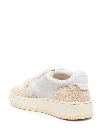 Shop Autry Medalist Low Sneakers Shoes In Beige