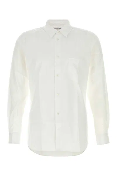 Comme Des Garçons White Poplin Shirt In Neutral