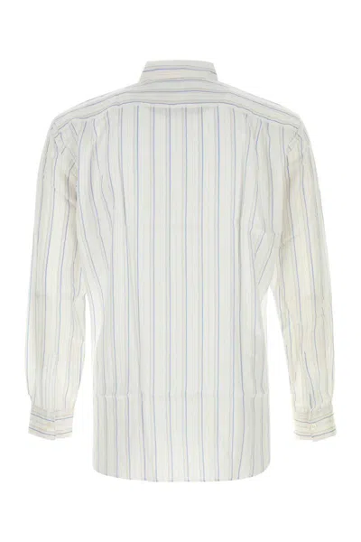 Comme Des Garçons Striped Shirt With Button-down Collar And Pocket In Stripped