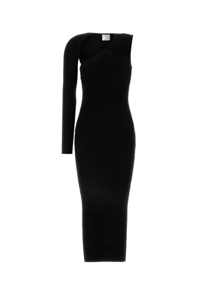 Courrèges Courreges Women Long One-shoulder Dress In Black