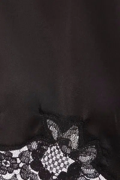 Dolce & Gabbana Lingerie Top In Satin And Lace In Black