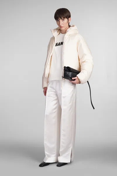 Jil Sander Crew Neck Long Sleeves T-shirt With Ribbed Collar And Printed Logo On The Front Clothing In White