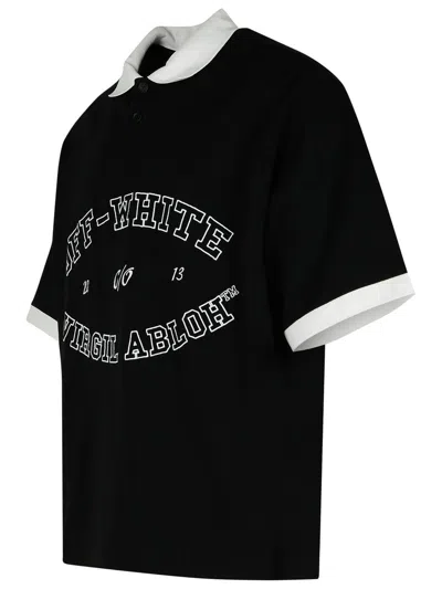 Shop Off-white 'college' Black Cotton Polo Shirt