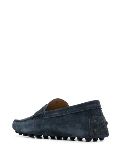 Tod's Leather Slippers With Pebbles Sole In Blue