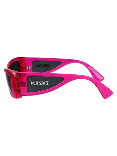 Versace Fuchsia Injectate Sunglasses In Purple
