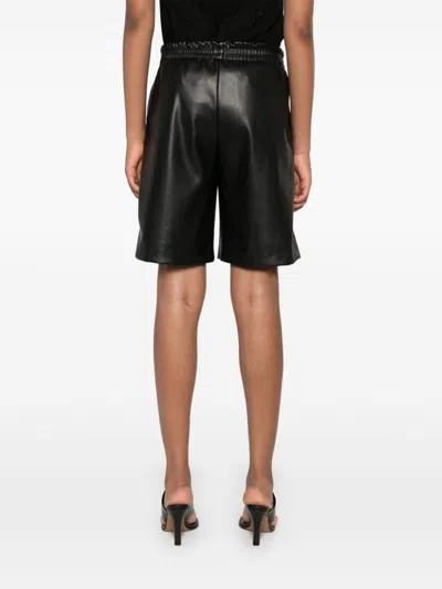 Shop Ermanno Firenze Logo-tape Detail Shorts In Black