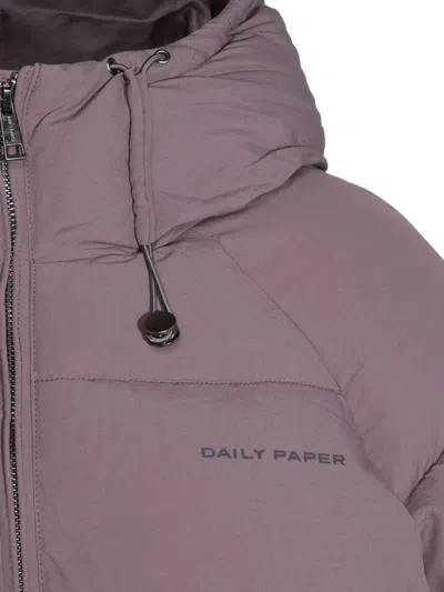 Daily Paper Purple Nylon Down Jacket In Grey