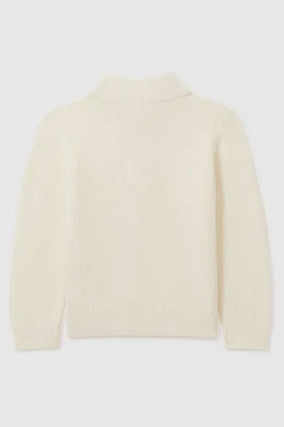 Reiss Off White Zipped Funnel-neck Wool Jumper In Off White
