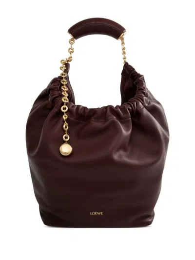 Loewe Squeeze Medium Leather Shoulder Bag In Red