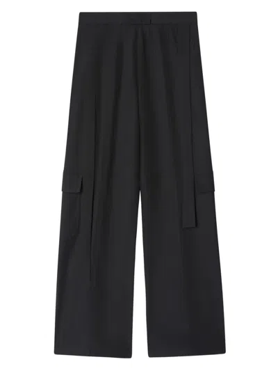 Pinko Pantalon Cargo Large Et Fluide In Black