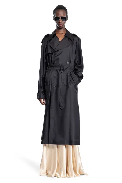 Shop Saint Laurent Woman Black Coats