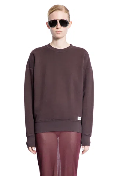 Shop Saint Laurent Woman Brown Sweatshirts