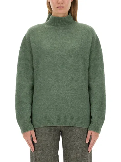 Alysi Relaxed-fit Turtleneck Sweater With Dropped Shoulders In Green