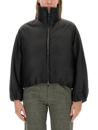 Alysi Zip-up Padded Puffer Jacket In Black