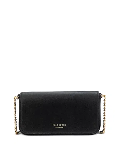 Kate Spade New York Morgan Saffiano Leather Flap Chain Wallet In Black