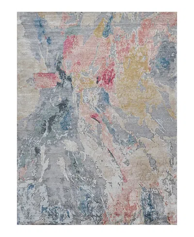 Exquisite Rugs Floor Art 5504 Area Rug, 4' X 6' In Silver/black