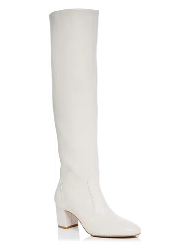 Stuart Weitzman Yuliana Slouch 60 Leather Knee Boots In White
