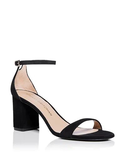Stuart Weitzman Nudistcurve 75 Block Heel Sandal In Black