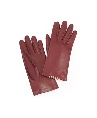 Lanvin Melodie Leather Gloves In Burgundy