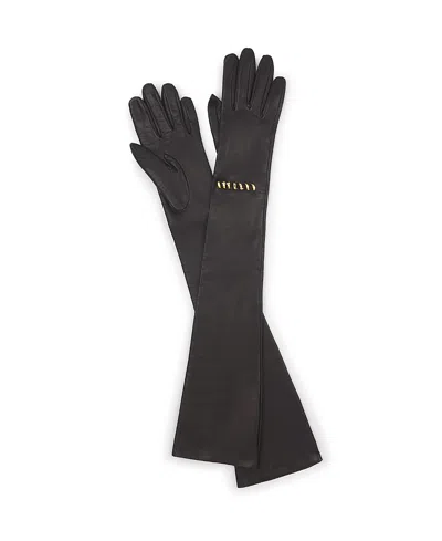 Lanvin Melodie Leather Gloves In Black