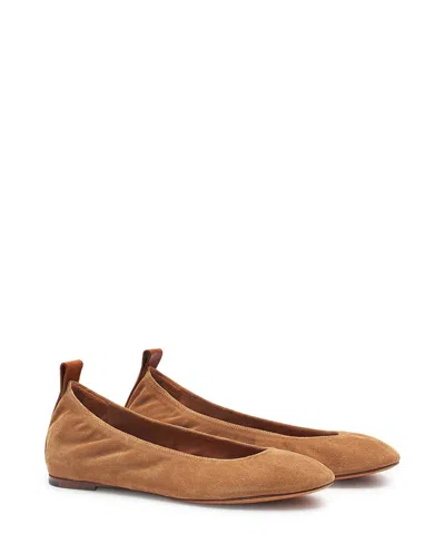 Lanvin La Ballerine En Suede Pour Femme In Brown