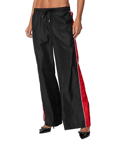 Edikted Cameron Contrast Panel Track Pants In Black