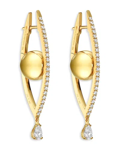 Cadar 18kt Yellow Gold Reflections Medium Diamond Hoop Earrings In Gold