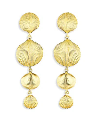 Cadar 18kt Yellow Gold Shell Drop Earrings In Gold