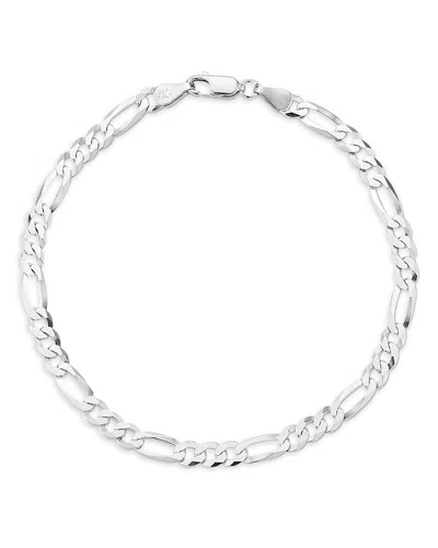 Milanesi And Co Men's Sterling Silver 5mm Figaro Chain Bracelet In Silver