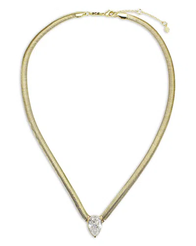 Shop Aqua Refined Punk Cubic Zirconia V Pendant Necklace In Gold Tone, 18-20 - Exclusive