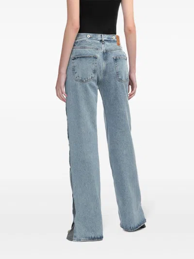Y/project Light Blue Denim Collapsed Waist Jeans In Blue