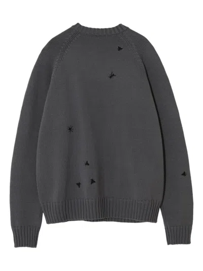 Undercover Embroidered Crew-neck Jumper In 灰色