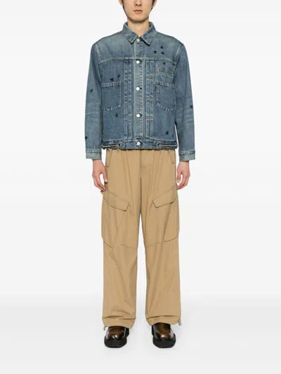 Undercover Bee-embroidered Denim Jacket In 蓝色