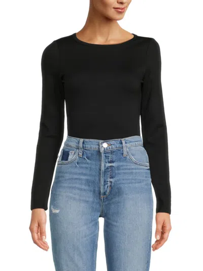 Hudson Women's Twist-knot Cutout Long Sleeve Bodysuit In Black