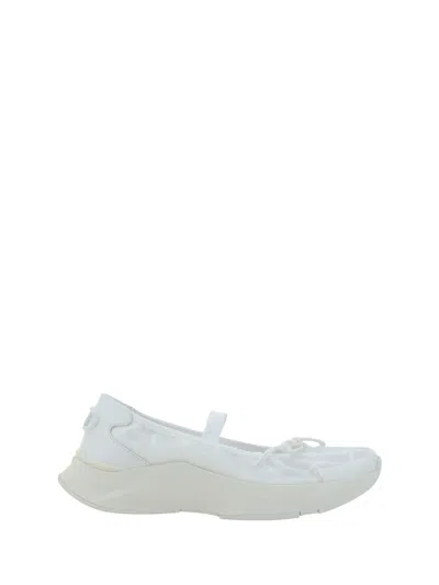 Shop Valentino Ballerinas In Trasparente-bianco/bianco/bianco