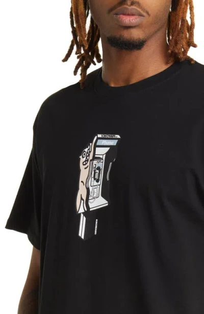 Icecream Call My Bluff Cotton Graphic T-shirt In Black