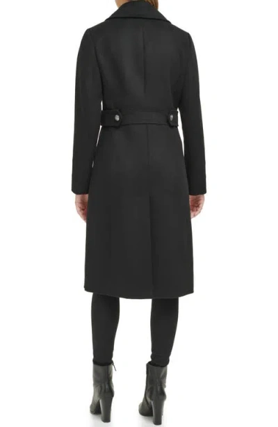 Kenneth Cole New York Notch Lapel Military Coat In Black
