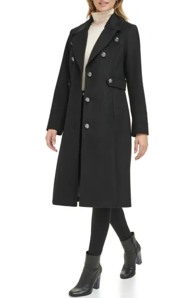 Kenneth Cole New York Notch Lapel Military Coat In Black