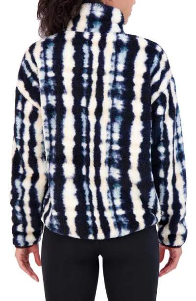 Sage Collective Sage Collective Half Zip Faux Shearling Jacket In Tie Dye Plaid