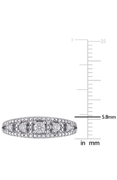 Delmar Diamond Semi Eternity Ring In White Gold