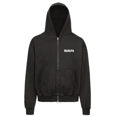 Manava Black Start A Movement Zip Hoodie In Black