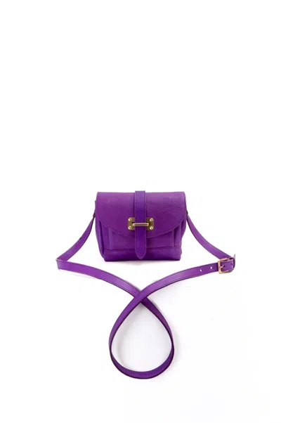 Navvy Women's Pink / Purple Chirk - Violet Purple Leather Crossbody Bag In Pink/purple