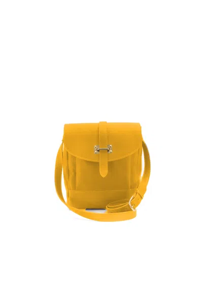 Navvy Men's Yellow / Orange Saltburn - Brick Yellow Leather Messenger Bag In Yellow/orange