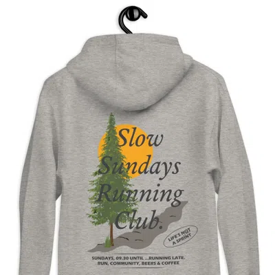 Anchor & Crew Carbon Grey Mountain Pine Slow Sundays Running Club Cotton Blend Hoodie - Women In Grey