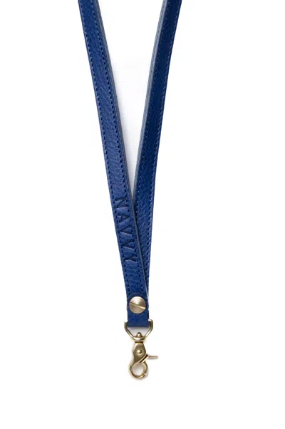 Navvy Weaver - Indigo Blue Leather Lanyard In Blue