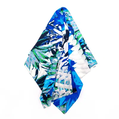 Esc Women's Blue Scarf - Print In White