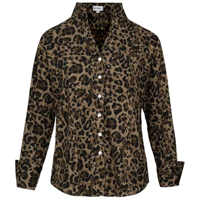 At Last... Women's Brown / Black Ella Shirt In Brown & Black Leopard Print In Brown/black