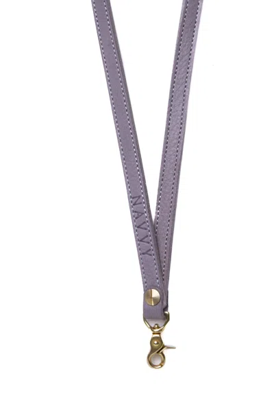 Navvy Weaver - Thistle Grey Leather Lanyard In Grey