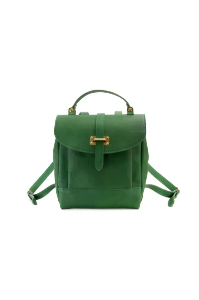 Navvy Women's Oldbury - Nettle Green Leather Backpack In Green